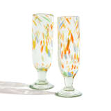 "Confetti Champagne Glass" - Glassware in multicolor by Global Goods Partners