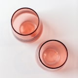 "Handblown Hammered Glass Water Tumbler - Blush - Set of 4" - Glassware in pink by Powered By People