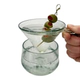 "Hand Blown Martini | Margarita Glass (or Ceviche dish) with Cooler- Hand Made in Guatemala" - Glassware in clear by Vanessa Sherwood