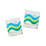 "Cool Wave Cocktail Glass - Set of 2" - Glassware in multicolorassorted-colors by Ampersand Design Studio