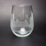 "San Diego, California Skyline Stemless Wine Glass" - Glassware in clear by stephanie miller 1