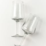 "Handcrafted Clear Hammered Wine Glasses - Set of 4 by Creative Women" - Glassware in clear by Powered By People