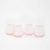 "SET OF 4 - SIREN STEMWARE // SHORT STEMLESS IN ROSEWATER" - Glassware in pink by borrowed BLU