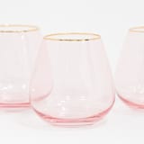 "SET OF 4 - SIREN STEMWARE // SHORT STEMLESS IN ROSEWATER" - Glassware in pink by borrowed BLU