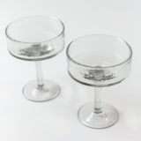"Set of 4 Handblown Hammered Coupe Cocktail Glasses - Clear and Elegant" - Glassware in clear by Powered By People