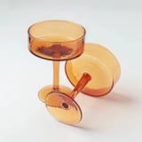 "Handblown Hammered Coupe Cocktail Glasses - Amber -  Set of 4" - Glassware in orange by Powered By People