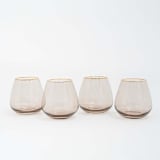 "SET OF 4 - SIREN STEMWARE // SHORT STEMLESS IN FAWN" - Glassware in brown by borrowed BLU