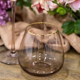 "SET OF 4 - SIREN STEMWARE // SHORT STEMLESS IN FAWN" - Glassware in brown by borrowed BLU