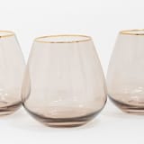 "SET OF 4 - SIREN STEMWARE // SHORT STEMLESS IN FAWN" - Glassware in brown by borrowed BLU