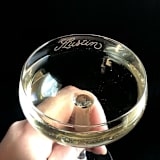 "Engraved Champagne Coupe Glass" - Glassware in clear by Charlotte Noordzij
