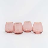 "SET OF 4 - SIREN STEMWARE // SHORT STEMLESS IN PINOT" - Glassware in red by borrowed BLU