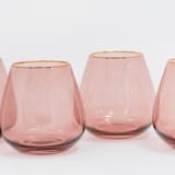 "SET OF 4 - SIREN STEMWARE // SHORT STEMLESS IN PINOT" - Glassware in red by borrowed BLU