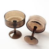 "Handblown Hammered Coupe Cocktail Glasses - Smoke - Set of 4" - Glassware in gray by Powered By People