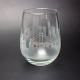 "San Francisco, California Skyline Stemless Wine Glass" - Glassware in clear by stephanie miller 1