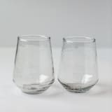 "Handblown Hammered Glass Water Tumbler - Clear - Set of 4" - Glassware in clear by Powered By People