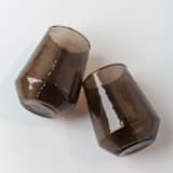 "Handblown Hammered Glass Water Tumbler - Smoke - Set of 4" - Glassware in gray by Powered By People