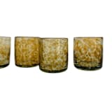 "Hand Blown Speckled Glass Tumblers in Amber - Set of 2" - Glassware in yellow by Vanessa Sherwood