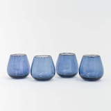 "SET OF 4 - SIREN STEMWARE // SHORT STEMLESS IN ATLANTIC BLUE" - Glassware in blue by borrowed BLU