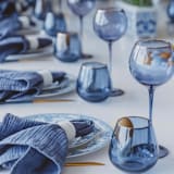 "SET OF 4 - SIREN STEMWARE // SHORT STEMLESS IN ATLANTIC BLUE" - Glassware in blue by borrowed BLU