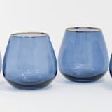 "SET OF 4 - SIREN STEMWARE // SHORT STEMLESS IN ATLANTIC BLUE" - Glassware in blue by borrowed BLU