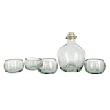 "Hand Blown Mexican Glass Decanter Set for Mezcal or Tequila" - Glassware in clear by Vanessa Sherwood