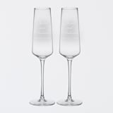 "Wedding Couple Personalized Champagne Estate Glasses, Set of 2" - Glassware in clear by Colin Supple