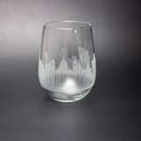 "Barcelona, Spain Stemless Skyline Wine Glass" - Glassware in clear by stephanie miller 1