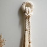 "Emma Petite Collection Wall Hanging" - Original Textile Art in white by Powered By People