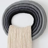 "The Crest- Shades of Gray" - Original Textile Art in gray by Bharti Trivedi