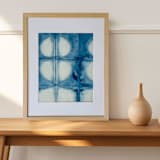 "Indigo Echoes" - Original Textile Art in blue by Hilary L Hahn
