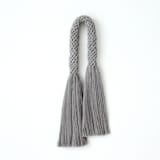 "Knotted tassel wall hanging" - Original Textile Art in gray by Bharti Trivedi