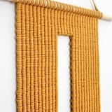 "Key-hole in Mustard" - Original Textile Art in yellow by Bharti Trivedi