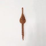 "Pipa Knot Wall Hanging in Camel" - Original Textile Art in brown by Damaris Kovach