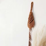 "Pipa Knot Wall Hanging in Camel" - Original Textile Art in brown by Damaris Kovach