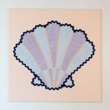 "Seashells at the Sea Shore" - Original Textile Art in pink by Karly Rose Sahr