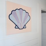 "Seashells at the Sea Shore" - Original Textile Art in pink by Karly Rose Sahr