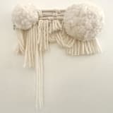 "Snow Cloud 2 Wall Hanging" - Original Textile Art in white by Anya Dinovich