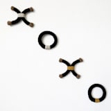 "XOXO Wall Decor" - Original Textile Art in yellow by Bharti Trivedi