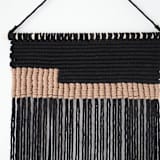 "Fiber Art Wall Hanging - Serenity" - Original Textile Art in black by Bharti Trivedi