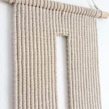 "Keyhole Wall Hanging" - Original Textile Art in natural by Bharti Trivedi