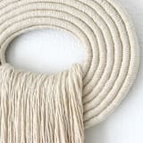 "Macrame wall hanging- Medium Ivory Crest" - Original Textile Art in natural by Bharti Trivedi