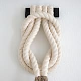 "Forever Love Knot in Ivory" - Original Textile Art in natural by Bharti Trivedi