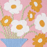 "Fabric Flowers" - Original Textile Art in pink by Karly Rose Sahr