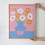 "Fabric Flowers" - Original Textile Art in pink by Karly Rose Sahr