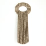 "Natural Dimensional Wall Art - XL Jute Crest" - Original Textile Art in natural by Bharti Trivedi