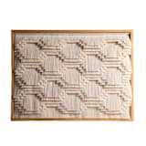"Mictlan: Handcrafted Art Piece Inspired by Mixtec and Zapotec Cultures" - Original Textile Art in beige by Powered By People