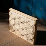 "Mictlan: Handcrafted Art Piece Inspired by Mixtec and Zapotec Cultures" - Original Textile Art in beige by Powered By People