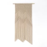 "Contemporary Wall Hanging - Mountains" - Original Textile Art in beige by Bharti Trivedi