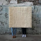 "Campo de Arroz Wall Tapestry" - Original Textile Art in white by Powered By People