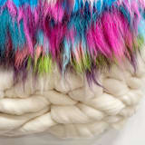 "Rainbow Muppet" - Original Textile Art in multicolor by Meghan Shimek